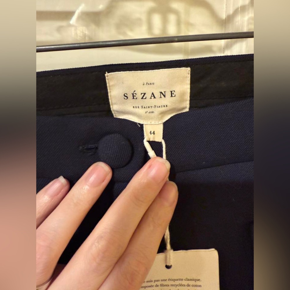 BNWT Sézane Dan trousers marine navy blue 44 12 - Picture 6 of 6